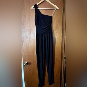 Charlotte Russe One-Shoulder Black Jumpsuit